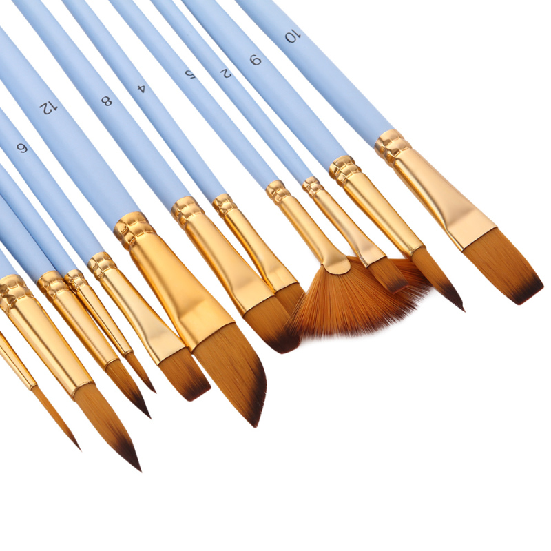Set Mit 12 Präzisionspinseln Mit Zweifarbigen Taklonborsten Für Miniaturmalerei, Acryl-, Öl- Und Aquarellmalerei. Zeichenset Für Anfänger Und Studenten.