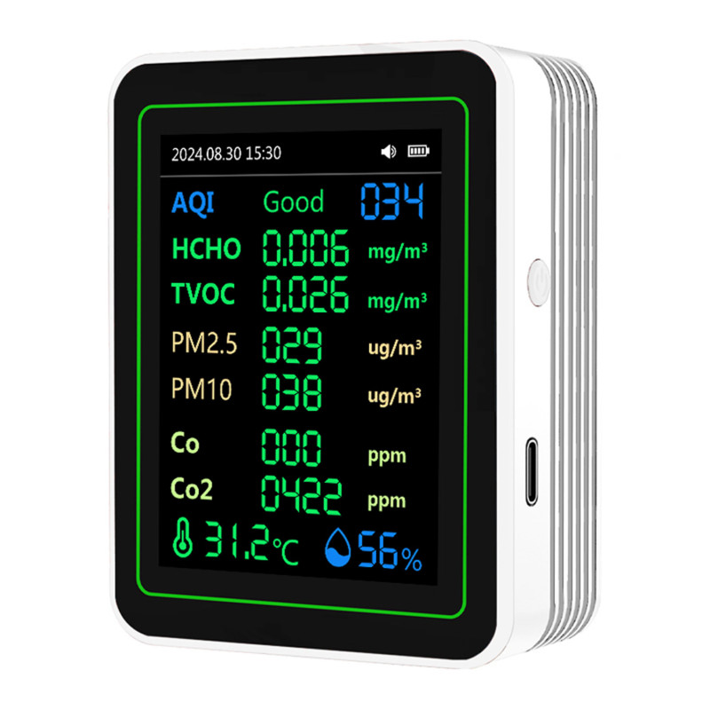 Zn-mt14 12-in-1 Co-sensor, Hcho-messgerät, Co₂-monitor, Pm2,5, Co₂-luftqualitätsindex (aqi)-erkennungskurve