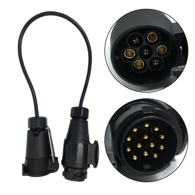 Tirol 12v 7- Auf 13-poligen Anhängerkabeladapter Mit Verdrahtungsanschluss, Stecker Und Anhängerstecker
