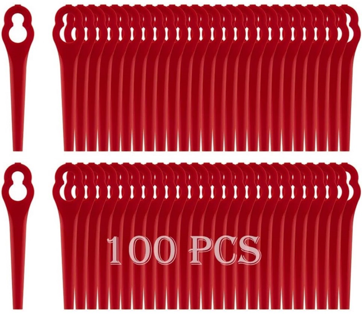 Ersatzmesser Aus Kunststoff Für Rasenmäher – Robuste Messer Für Trimmer – 100er-packung – Kompatibel Mit Einhell-modellen Und Für Die Gartenpflege