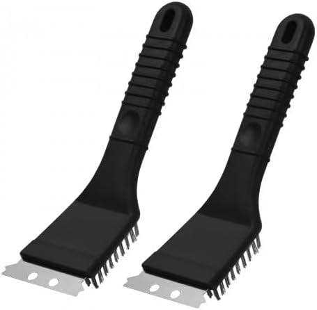 Ensemble De 2 Brosses Pour Barbecue Comprenant Une Brosse Métallique Et Un Grattoir, Brosse De Nettoyage En Acier Inoxydable Pour Barbecues À Gaz, Électriques Et À Charbon.