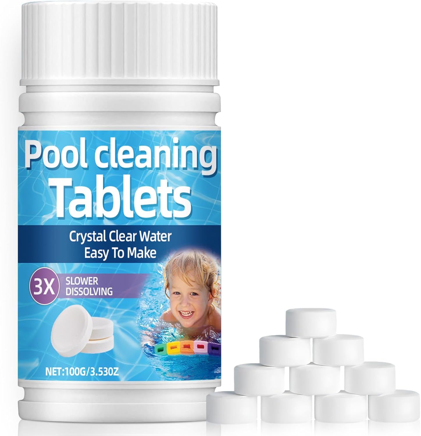 Mini-pool- Und Spa-pflegetabletten – Langsam Auflösend – 100er-packung – Für Die Regelmäßige Wasserpflege – Für Den Hausgebrauch