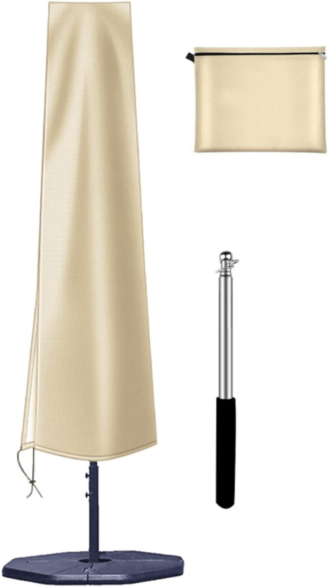 Freistehende Sonnenschirmhülle – Oxford 210d – 190 X 50 X 30 Cm – Mit Stange – Robust Und Langlebig – Wasserfest, Staubdicht Und Uv-beständig – Für Garten, Strand Und Balkon – Beige