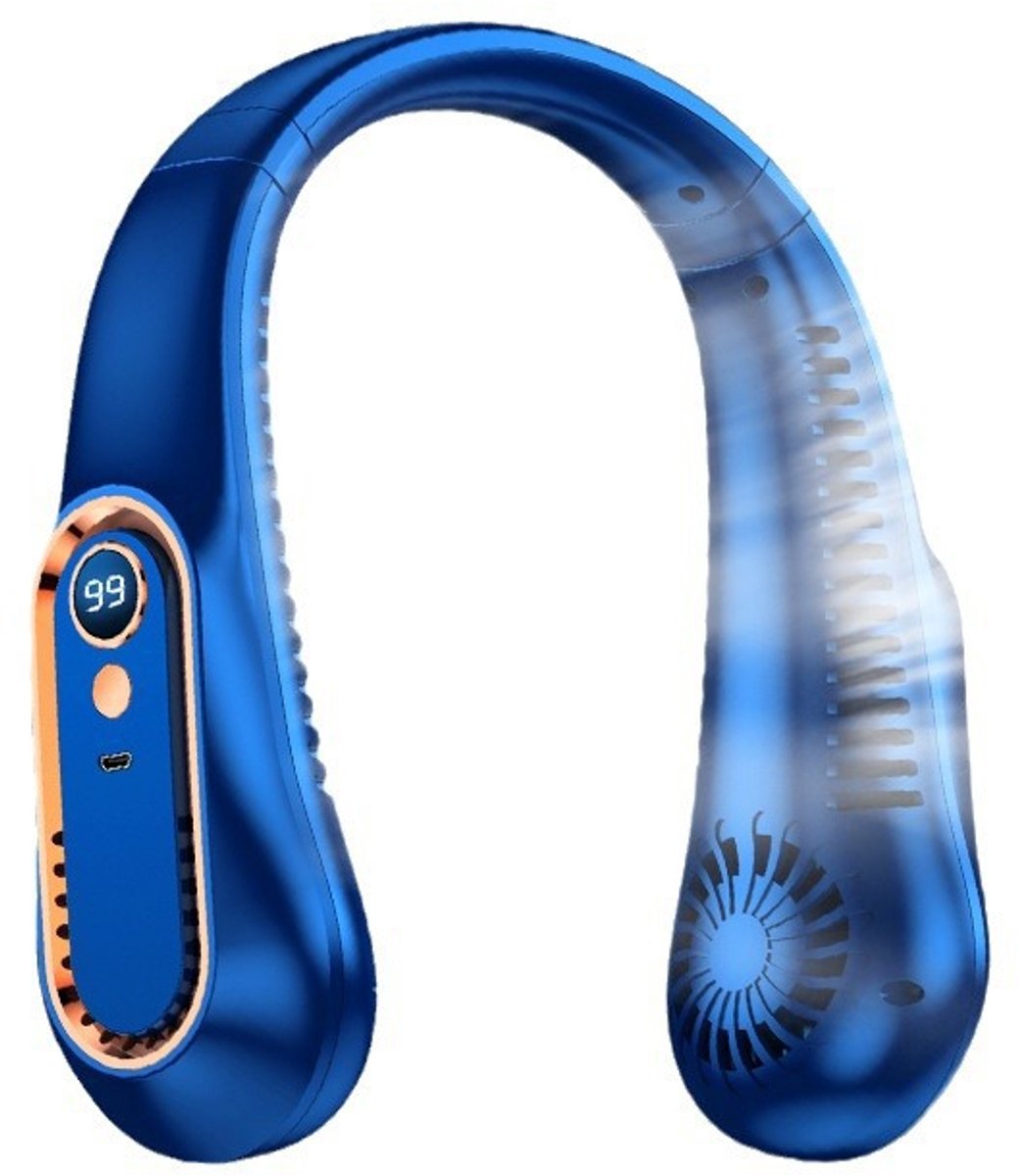 Klingenloser Nackenventilator – Nackenventilator – Nackenstützventilator – Bidirektionaler Luftstrom – Kühlend Und Langlebig – 1 Stück (blau)