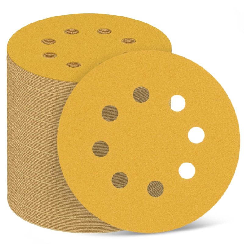Packung Mit 100 Selbstklebenden 5-zoll (12,7 Cm) 8-loch-schleifscheiben, Körnung 60, Für Exzenterschleifer, Schleifpapier Für Holzbearbeitung Oder Automobilindustrie (körnung 60)