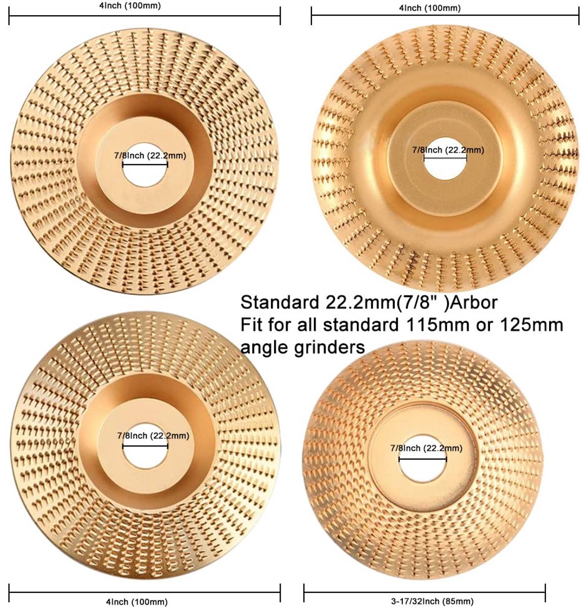 Hartmetall-schleifscheiben Für Holz – Zum Formen, Schleifen Und Schneiden Von Holz – Geeignet Für 115-mm- Und 125-mm-winkelschleifer