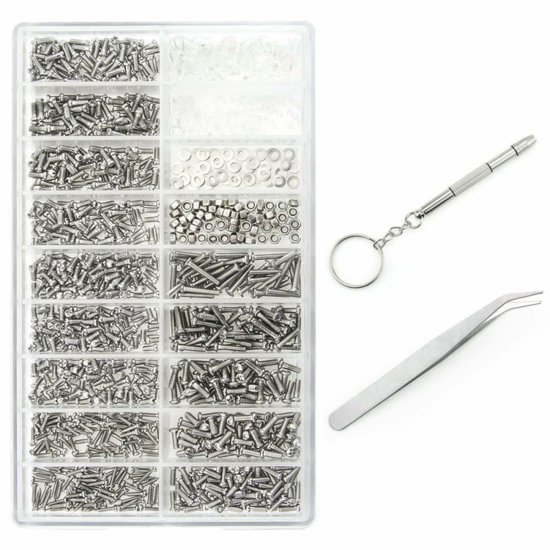 Reparaturset Für Brillen Und Sonnenbrillen: Kleine Schrauben, Werkzeuge Aus Edelstahl (ca. 1000 Teile).