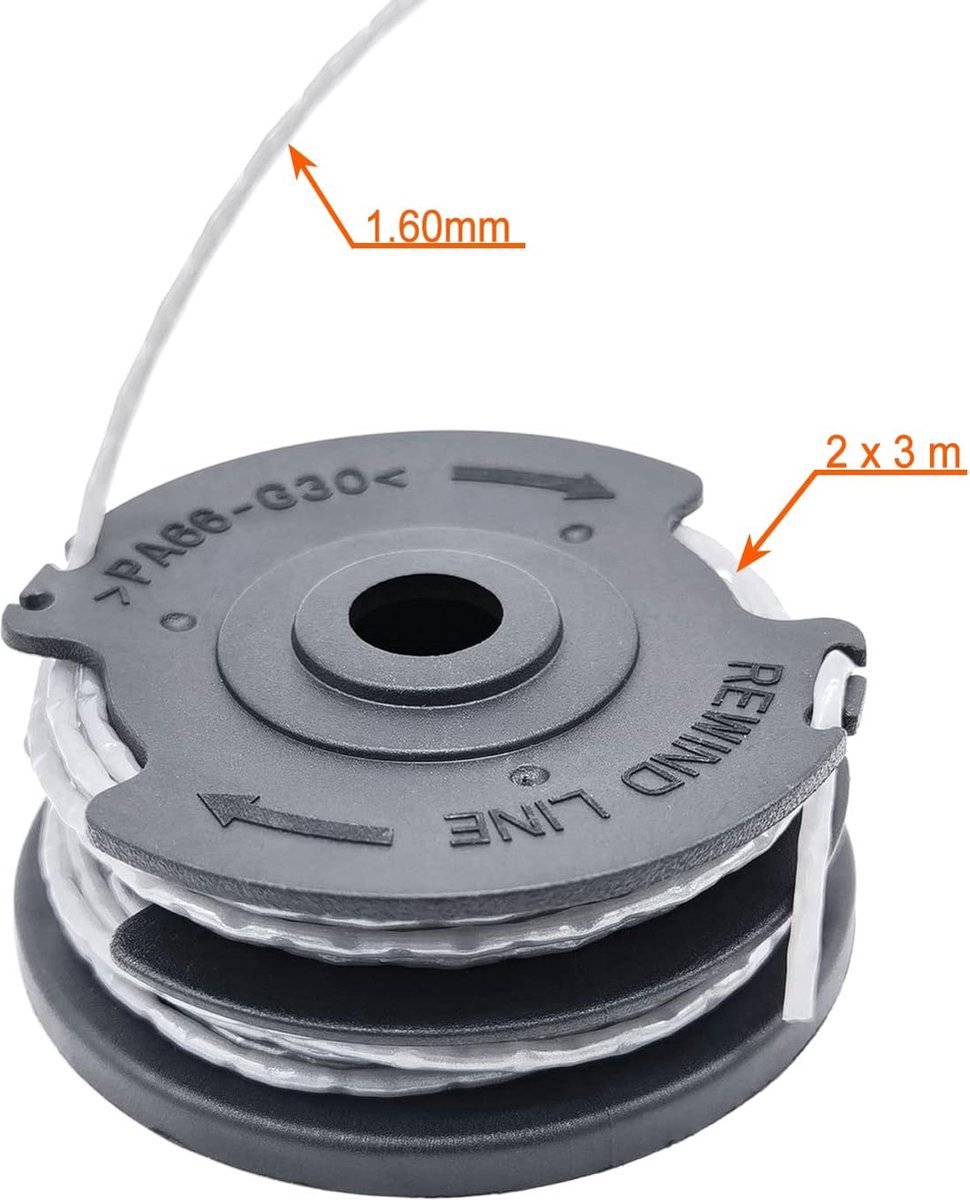 Nachfüllspulen Für Trimmerfaden Für Bosch F016800351 (länge: 6 M, Ø 1,60 Mm) Art 24, 27, 30 Und Art 30-36 Li