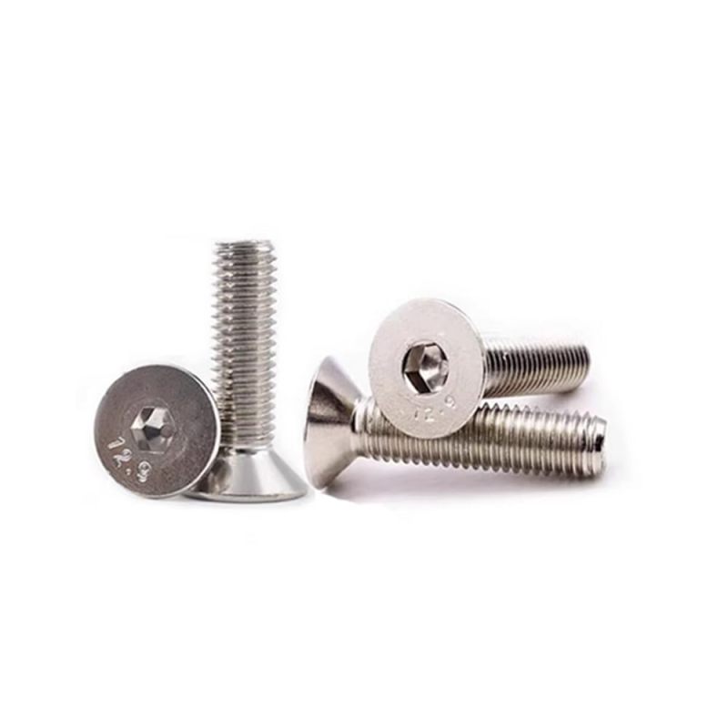 Sechskant-senkkopfschrauben Aus Vernickeltem Stahl Der Festigkeitsklasse 12.9, M7-1.0 (m7-1.0 × 60 Mm, 10 Stück)