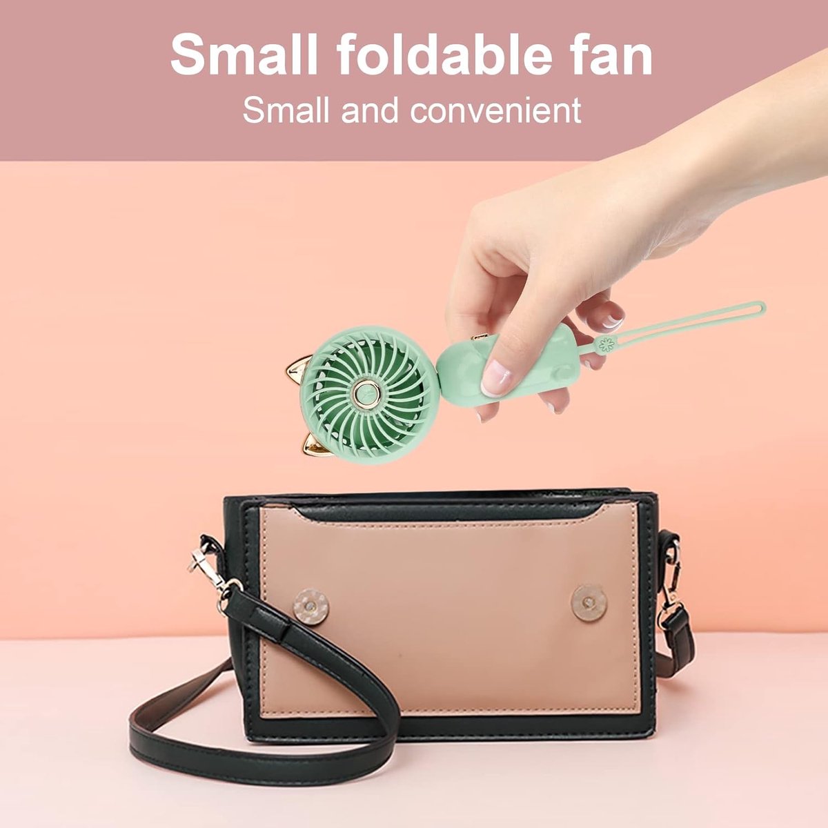 Mini-usb-ventilator, Tragbar Und Faltbar – 3 Geschwindigkeitsstufen – Ideal Für Büro Oder Innenräume – 1 Stück – Grün