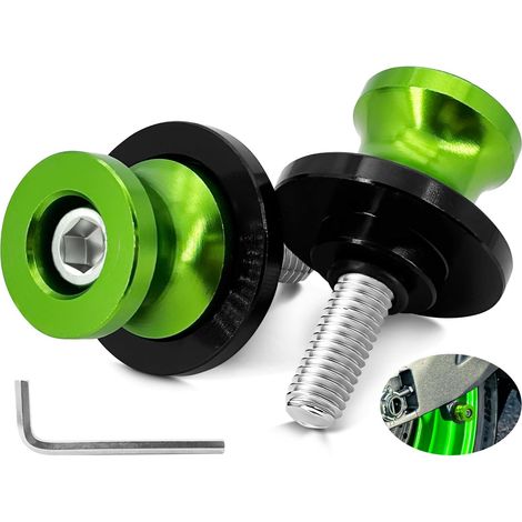 2er-set M8 Bobbins-seitenständerhalterungen Für Kawasaki-motorräder – Grün