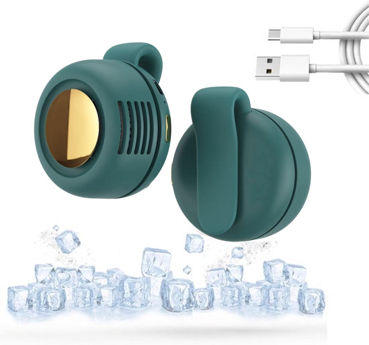 Mini-usb-klemmventilator, Wiederaufladbar – Leise – Verstellbar – Für Büro/reisen – Grün