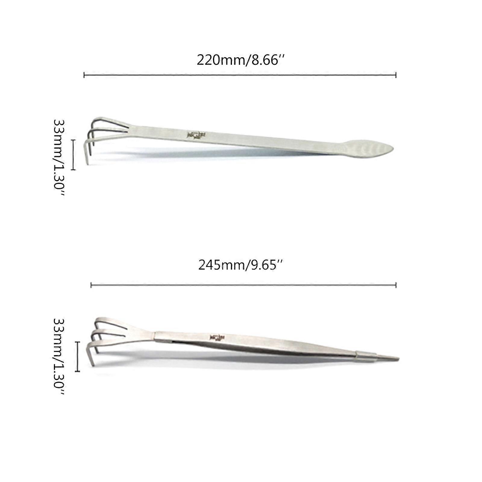 Tragbarer 2-in-1-gartenrechen Mit Spachtel, Ergonomischem Edelstahlgriff Und 3 Zinken – Das Perfekte Geschenk Für Bonsai-liebhaber.