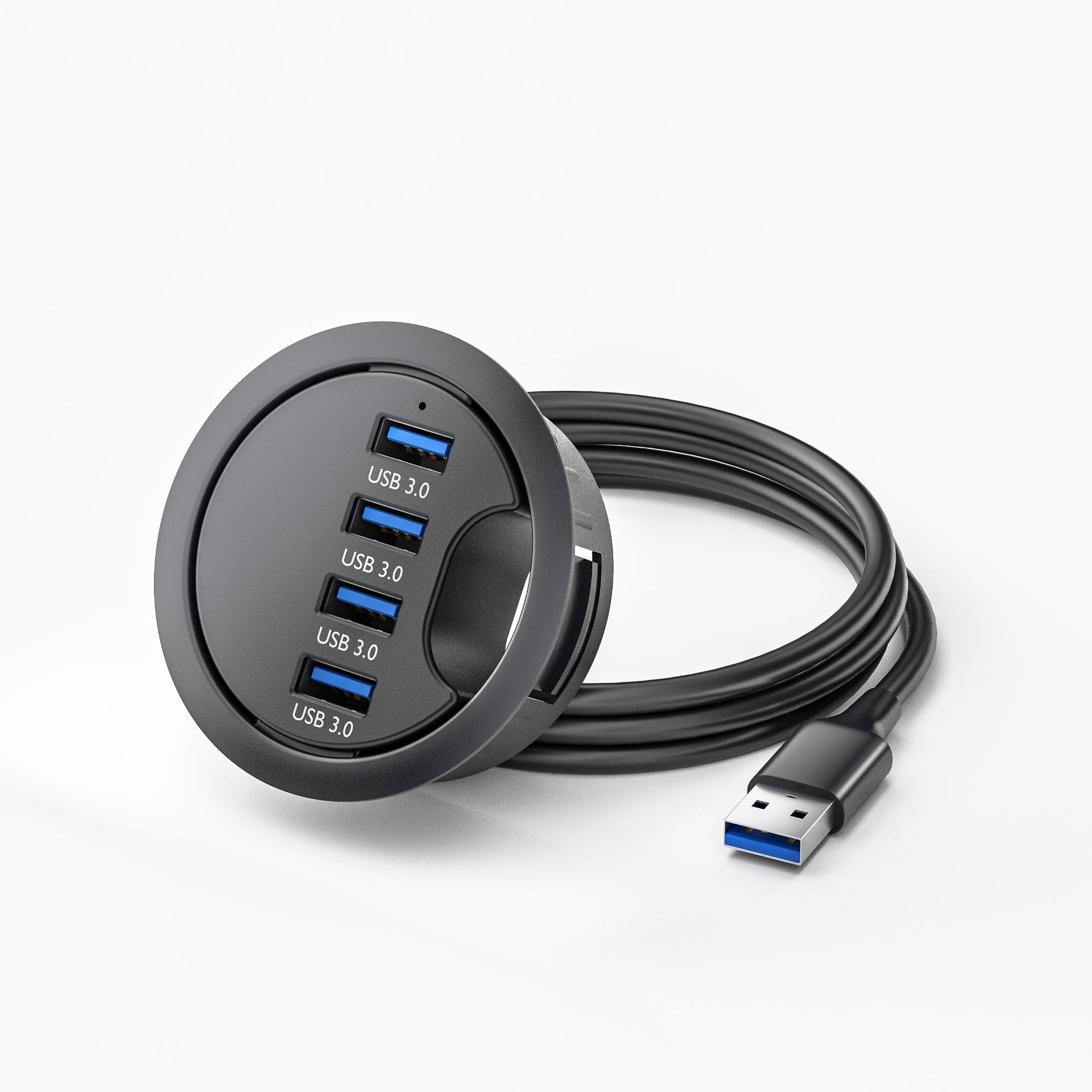 Desktop-usb-hub Mit 4 Usb-3.0-anschlüssen, Integriertem Kabelmanagement, Version Für Den Heimgebrauch