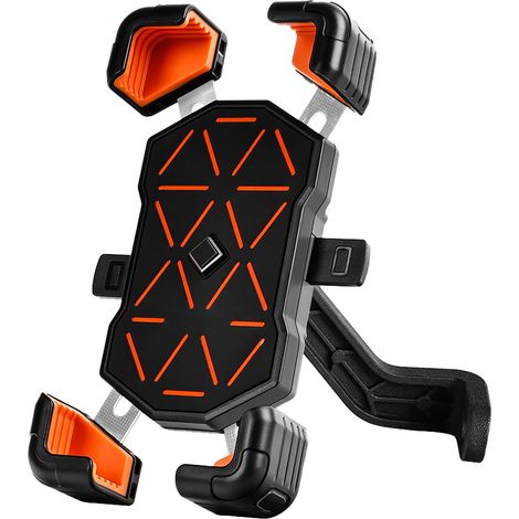 Handyhalterung Fürs Fahrrad, Vibrationsdämpfend, Leicht, Multifunktional, Mit Rückspiegelbefestigung, Kompatibel Mit Fahrrädern Und Mountainbikes (orange).
