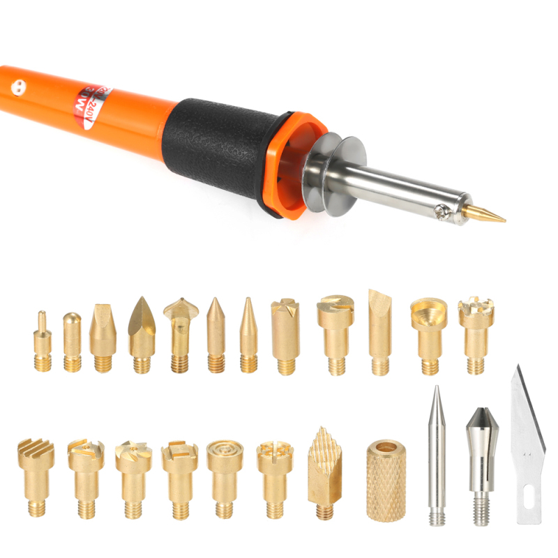 30w Holzbrenner-set, 24-teilig, Inklusive Lötkolben Und Verschiedenen Spitzen Zum Gravieren, Schnitzen Und Prägen Von Holz (220-240v).