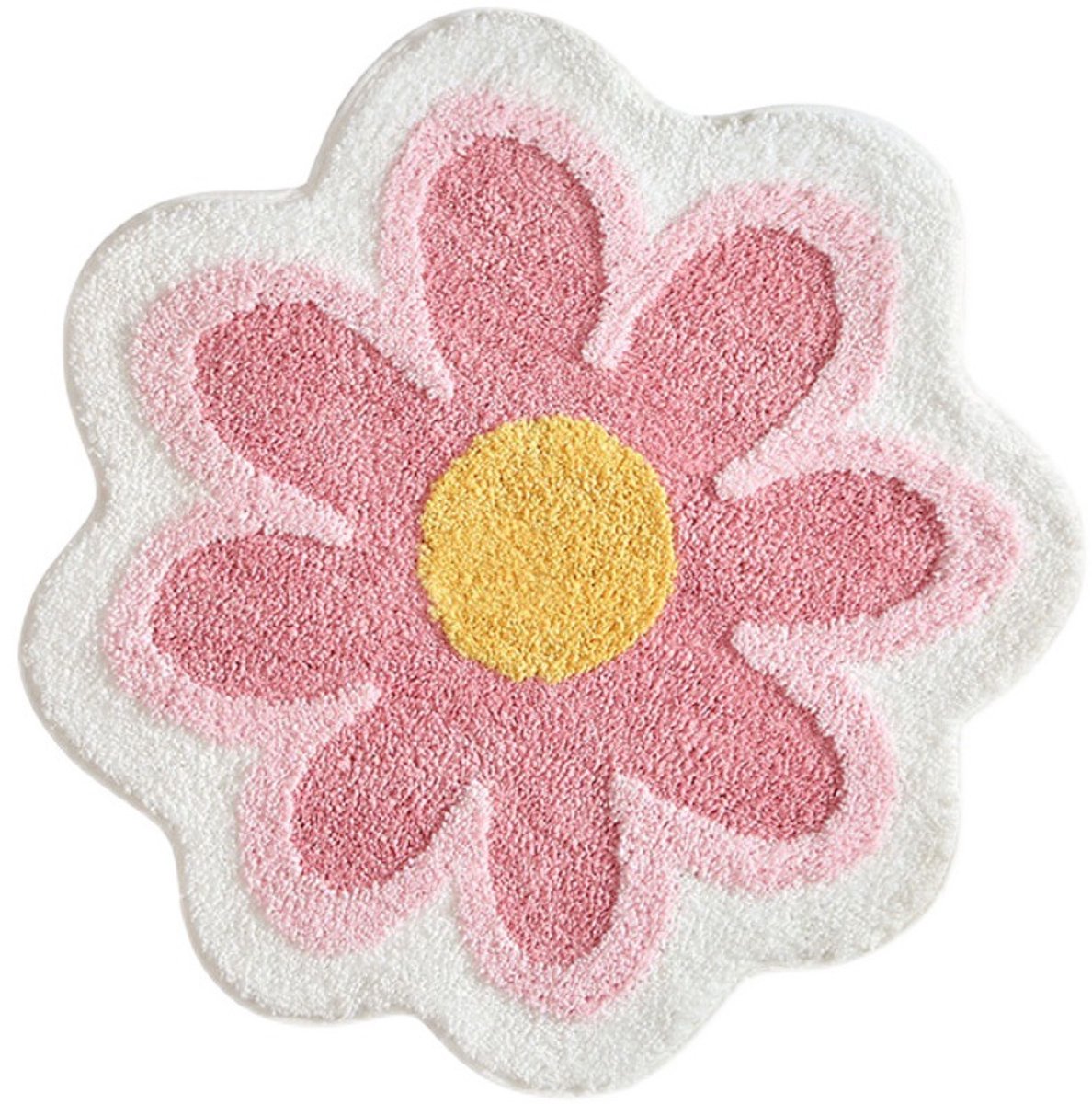Badematte/badezimmermatte – Rutschfeste Badematte – Blumenmuster – Duschmatte – 40 X 40 X 1,7 Cm – Rosa – Polyester – Schlafzimmerdekoration