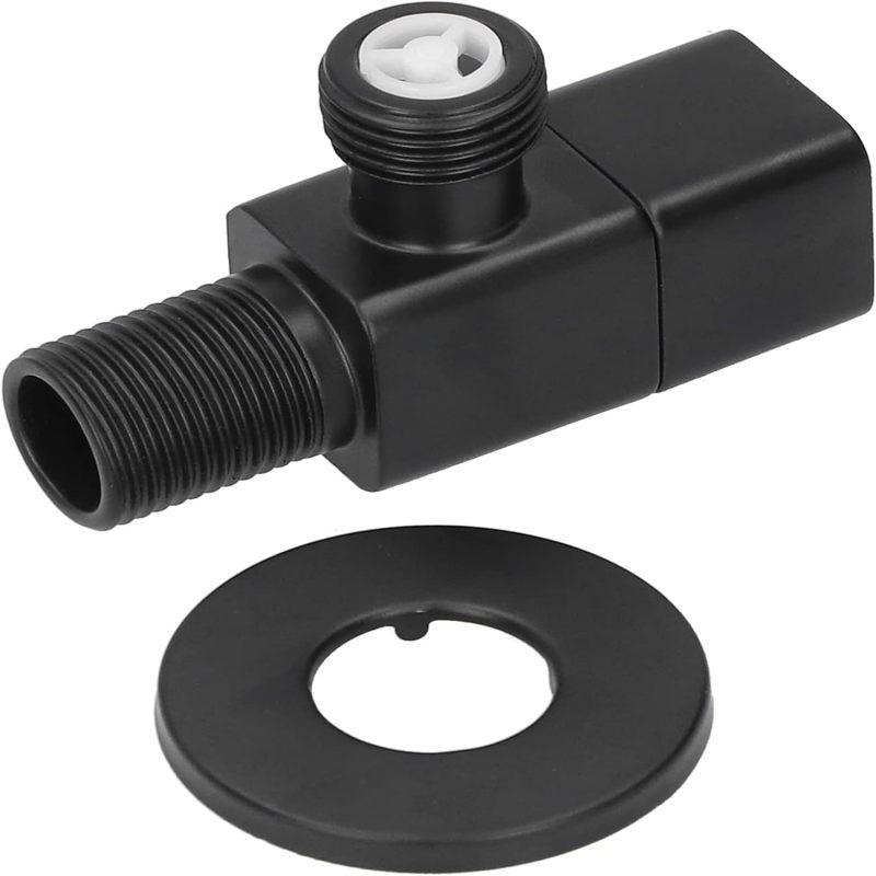 Eckarmatur G1/2 Aus Verchromtem Messing, Schwarzes Wasseranschlusszubehör Für Badezimmer (geeignet Für Waschbecken/dusche/toilette)