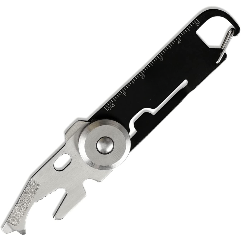 Edc-multitool Mit Karabiner Und Schlüsselring, 10-in-1 Mini-multifunktions-flaschenöffner, Schraubenschlüssel Und Schraubendreher Für Wandern, Camping, Reisen Und Radfahren, Von Skyfox.
