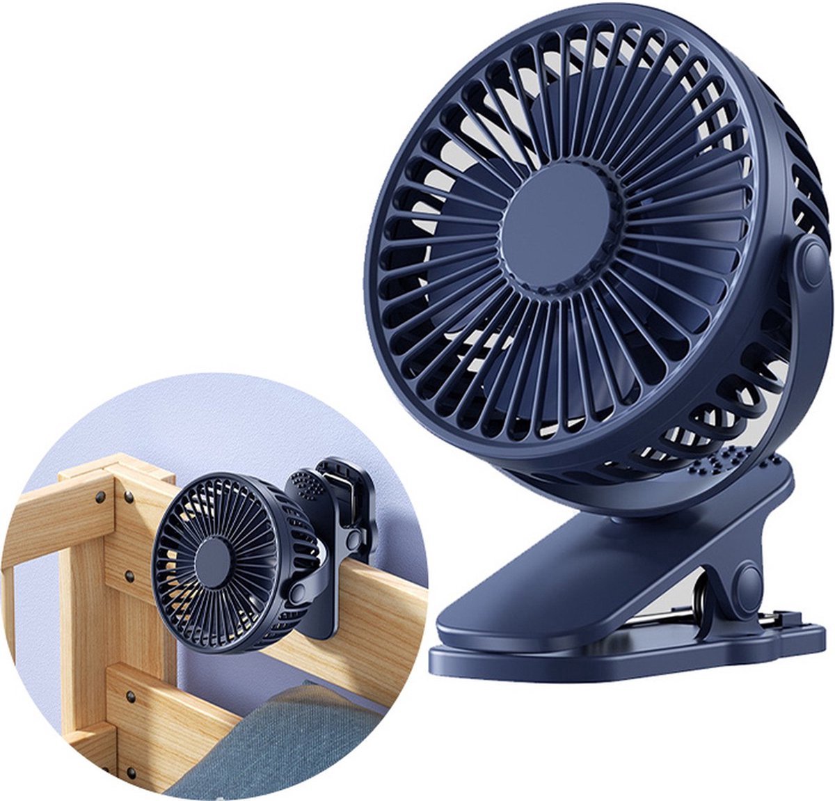 Clipventilator – Wiederaufladbar – Mit Clip – Schwarz