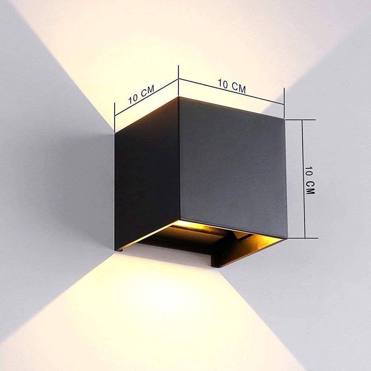 Cpkg – Wandleuchte – Würfellampe – Außenleuchte – Für Den Innen- Und Außenbereich – Schwarz – Industriell – Led-lampe – 10 × 10 Cm – 12 Watt