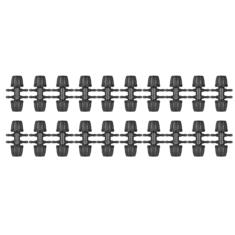 20 T-stücke Mit Widerhaken Für Tropfbewässerungsschläuche, 6-wege-adapter (1/2 Zoll Auf 1/4 Zoll)