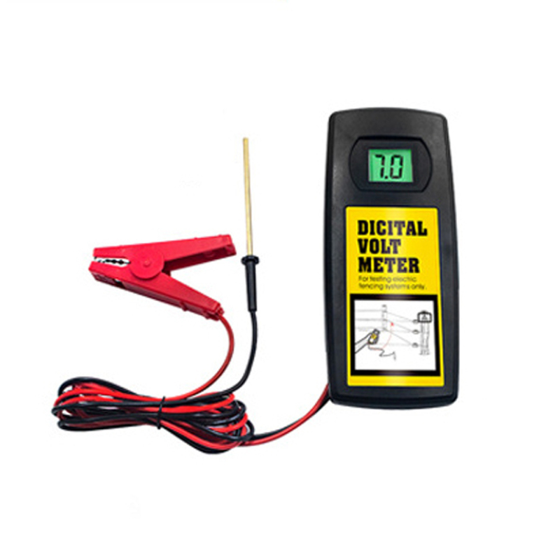 Digitales 9,9-kv-zaunprüfgerät Für Haus-, Garten-, Pferde- Und Viehzäune. Hintergrundbeleuchtetes Lcd-voltmeter.