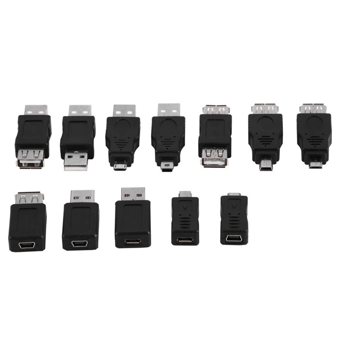Packung Mit 12 Usb 2.0-mehrfachanschlussadaptern, Micro/mini-stecker Und -buchsen