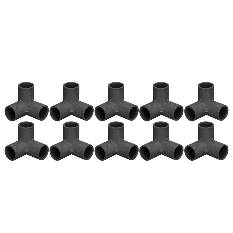 Packung Mit 10 Pvc-t-stücken, Winkel- Und Rohrverbindern, 25 Mm Innendurchmesser, Schwarz
