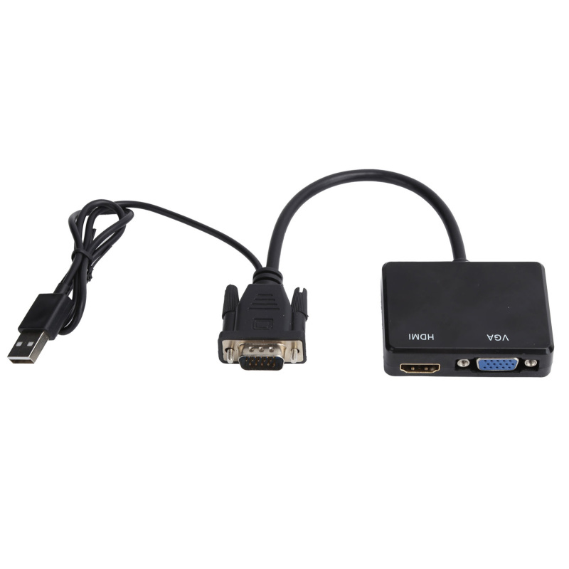Vga-zu-vga-konverter/splitter (high-definition Multimedia Interface) Mit Dual-monitor-unterstützung (schwarz)
