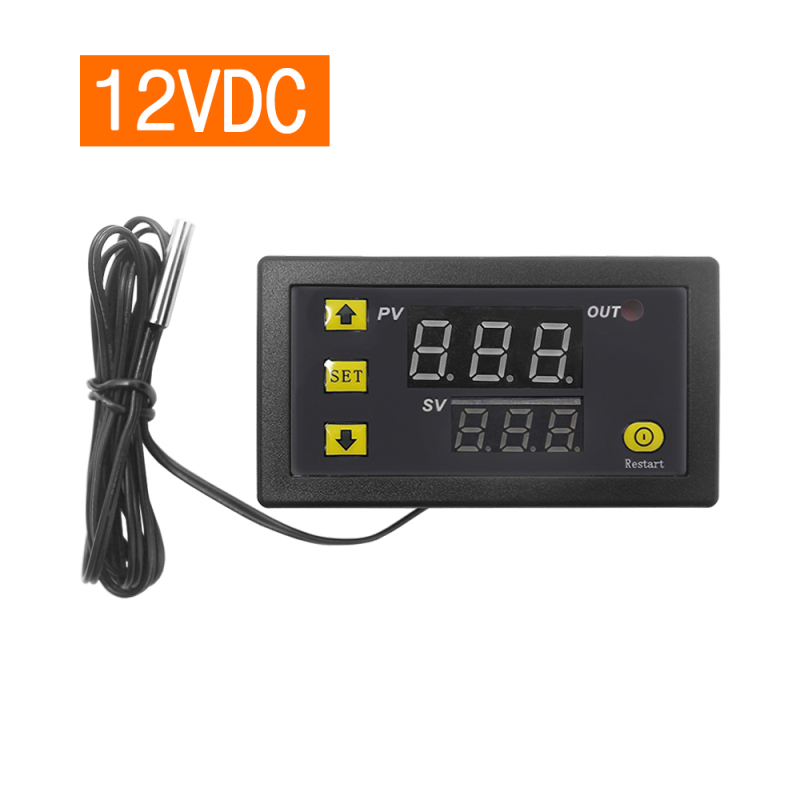W3230 Miniatur-digitaltemperaturregler Mit Led-anzeige, 12v Dc 20a Thermostatregler, Temperaturreglerschalter, Sensor Und Anzeige.