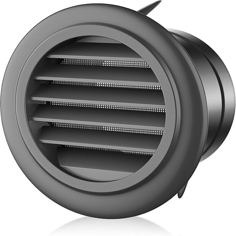 Runder Lüftungsgitter Mit 10 Cm (4 Zoll) Durchmesser Und Eleganten Lüftungsklappen, Runde Schwarze Abs-auspuffabdeckung