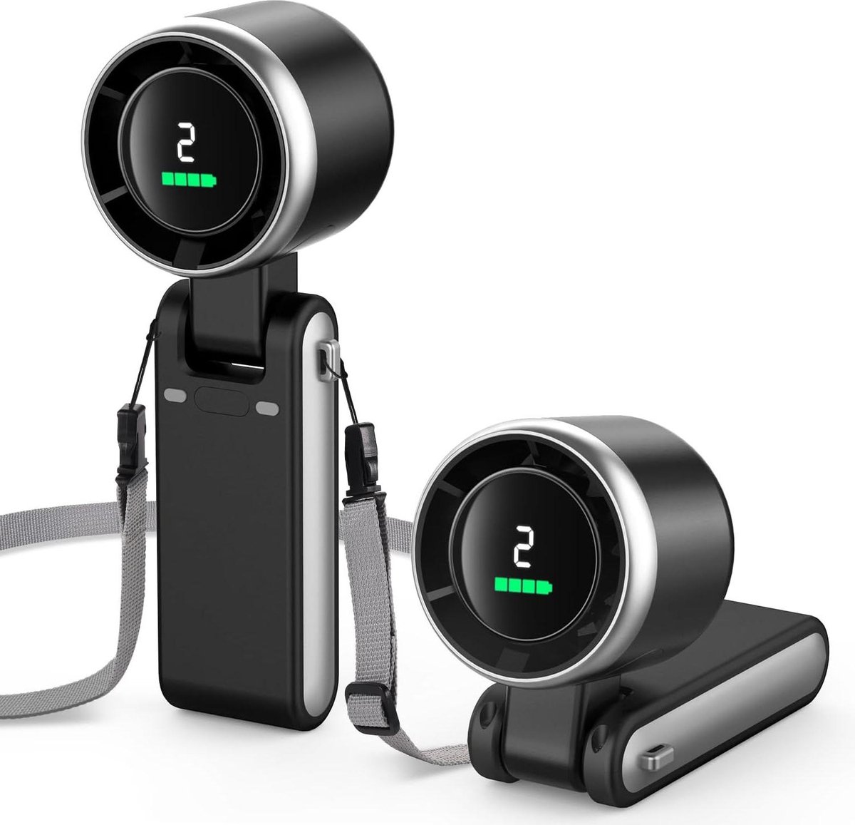 Tragbarer Handventilator Mit 3-in-1-funktion – 5-stufiger Turboventilator – 3600 Mah Akkukapazität – 180° Faltbar – Usb-c-aufladbar – Handventilator Im Taschenformat