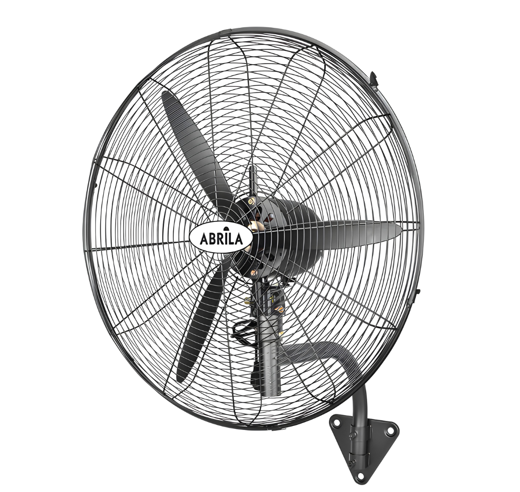 [gebraucht] Industrieller Wandventilator Borrasca Schwarz 3 Geschwindigkeiten 240w 3 Flügel Fest Und Drehbar 80x71x30cm