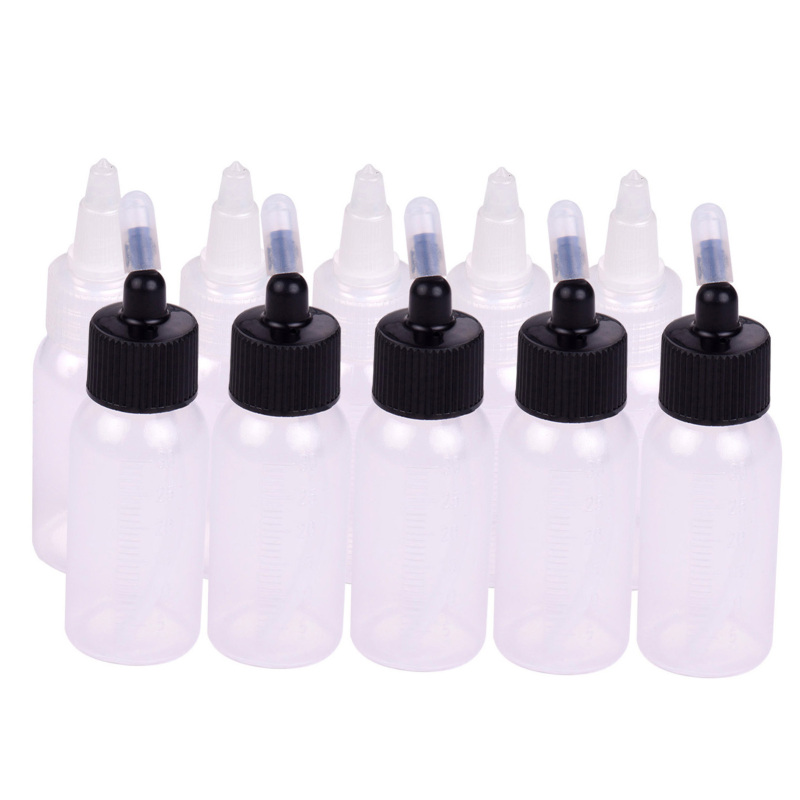 Packung Mit 10 X 35 Ml (1,2 Oz) Airbrush-farbfläschchen Mit Skala Und Aufbewahrungsflaschen Für Doppelsaug-airbrushes. Airbrush-zubehör.