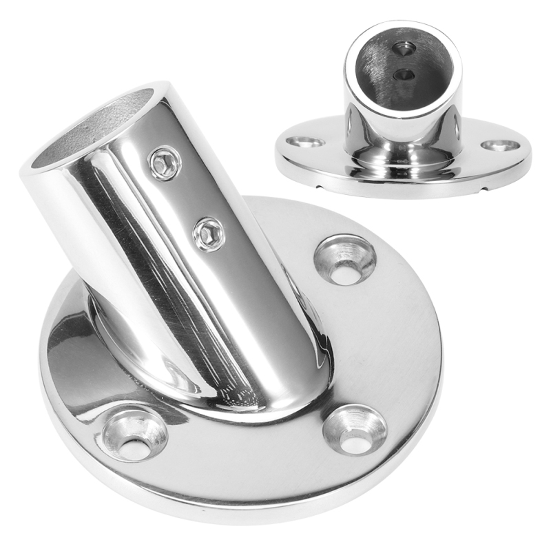 Rundrohrfuß Mit 45°-winkel Für Handläufe, Geländerbeschlag Aus Edelstahl 316, Bootsbeschläge, 22 Mm / 0,9 Zoll