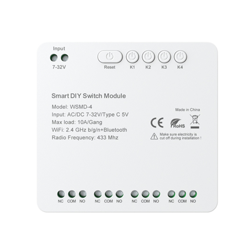 Tuya Wifi Smart Switch Modul Kompaktes Heimsteuerungssystem Mit Zeitschaltuhr, Sprachsteuerung, Drahtloser App-fernbedienung, 4-kanal-schaltermodul, Kompatibel Mit Google Home Und