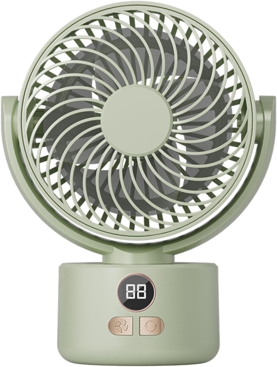 Weißer Usb-tischventilator – 1200 Mah Akku, 3 Geschwindigkeitsstufen, Leise (25 Db), 140° Neigungswinkel, 120° Schwenkbereich