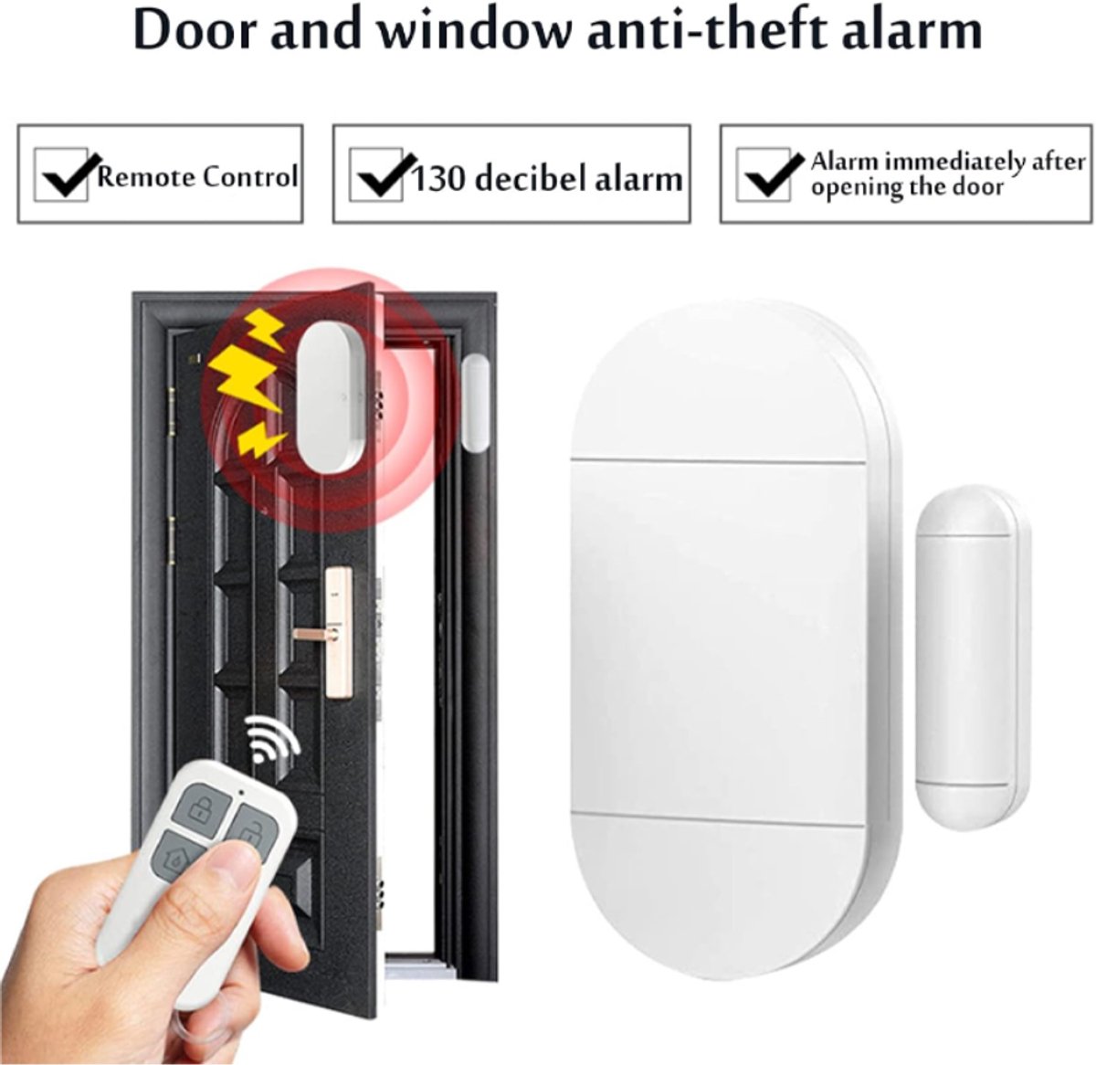 130-db-türalarm Mit Fernbedienung – Magnetisch – Kabellos – Sicherheitssystem Für Haus/fenster