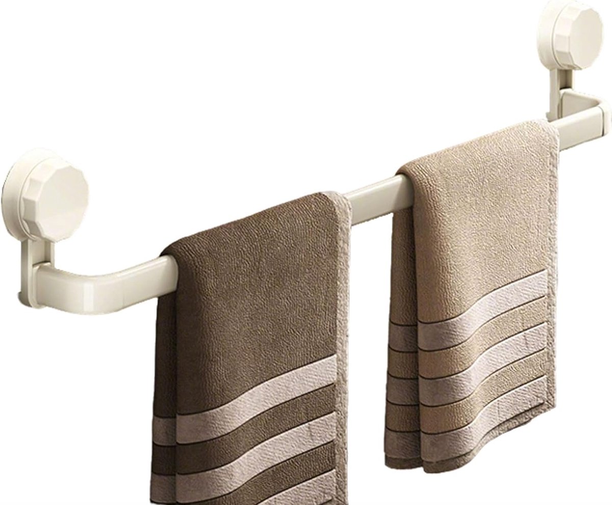 Handtuchhalter – Badezimmerregal – Handtuchhalter Mit Saugnapf, Kein Bohren Erforderlich – Aufbewahrungslösung Für Die Badezimmertür – Weiß / 1 Stück