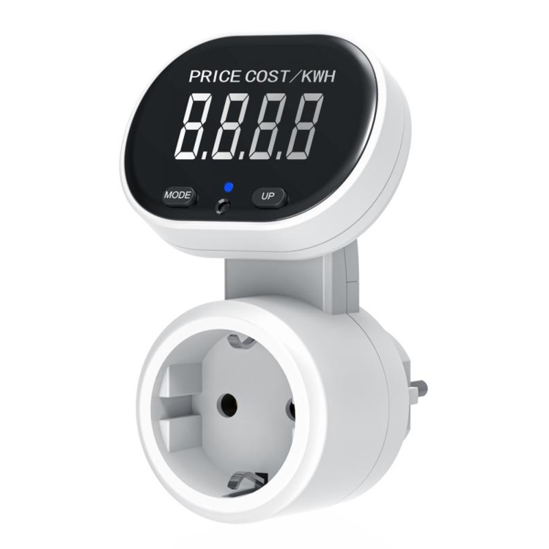 Um 45° Schwenkbarer Europäischer Stecker Mit Großem Lcd-bildschirm, Digitalem Energiezähler Und Intelligentem Stromtester