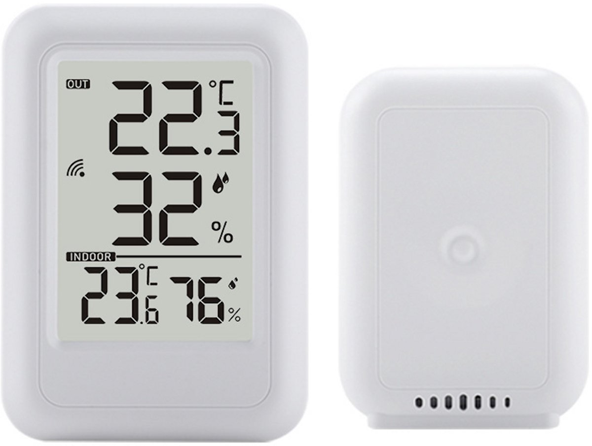 Wetterstation Mit Hygrometer – -9,9 °c Bis 60 °c – Hygrometer – Innen Und Außen – Kabellos Mit Außensensor – Innenthermometer – Digitales Innen-/außenthermometer – Hygrometer