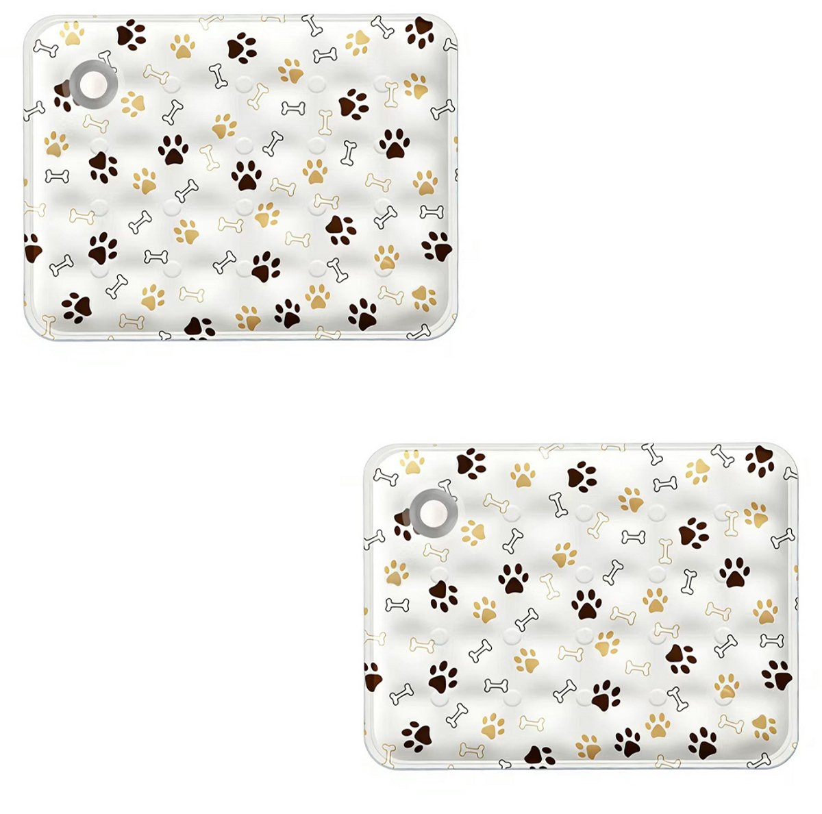 2er-set Kühlmatten Für Hunde/katzen – 40 X 50 Cm (m) – Wasserstrahl – Pfotenabdruck – Sommer