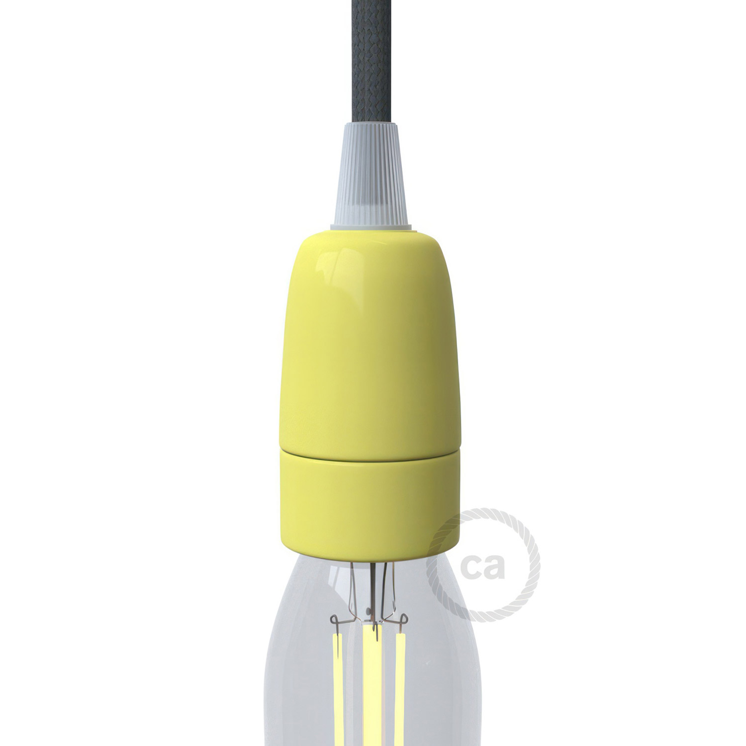E14-lampenfassungs-kit Aus Porzellan Gelb
