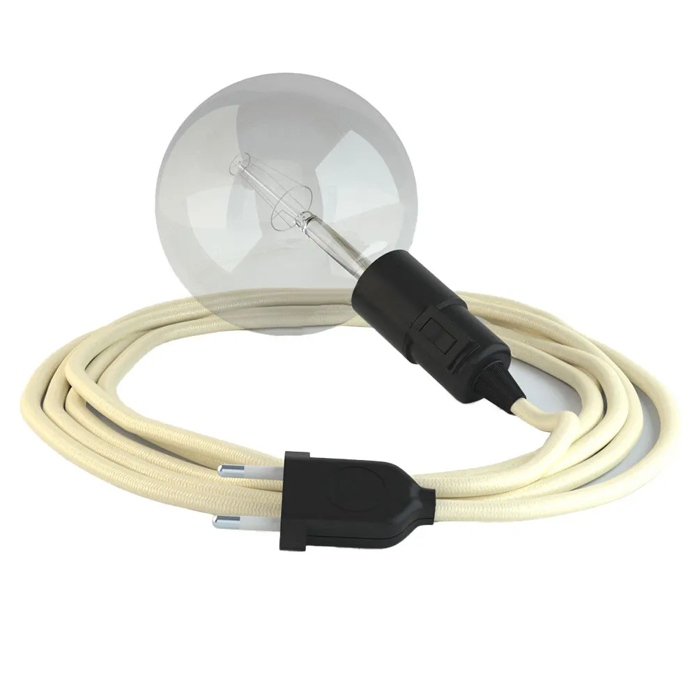 Pendelleuchte Creative Cables Rm00 Seilkabel Seide Elfenbein 5m
