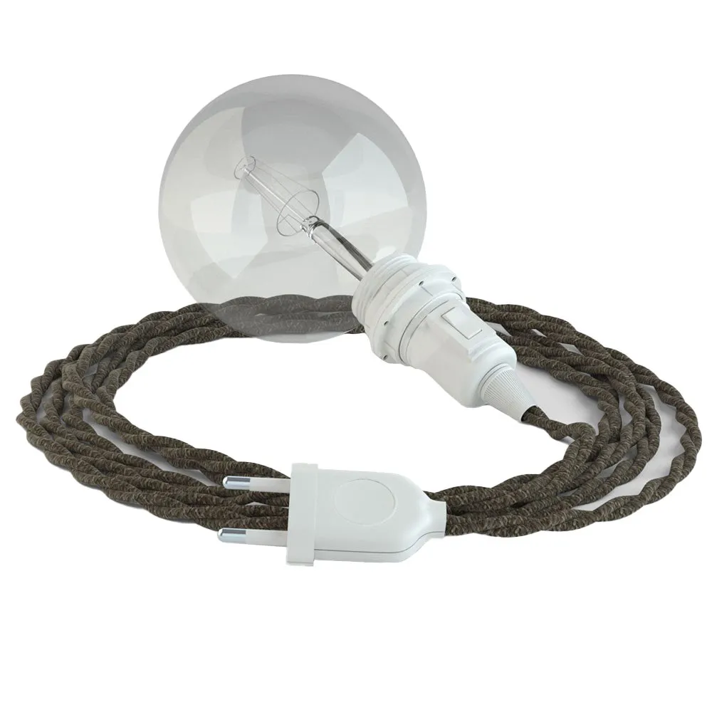 Hängelampe Creative Cables Tn04 Naturleinenkabel 5m