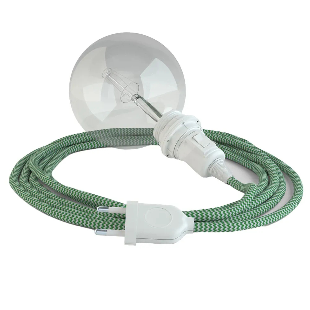 Hängelampe Creative Cables Rz06 Zigzag Textilkabel 3 M