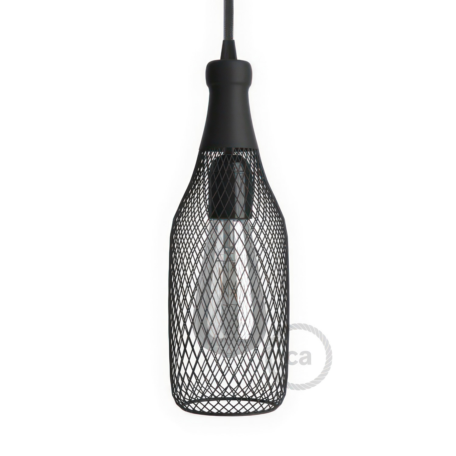 Lampe Creative-cables Magnum Bottle Metall Glas 30x15 Cm