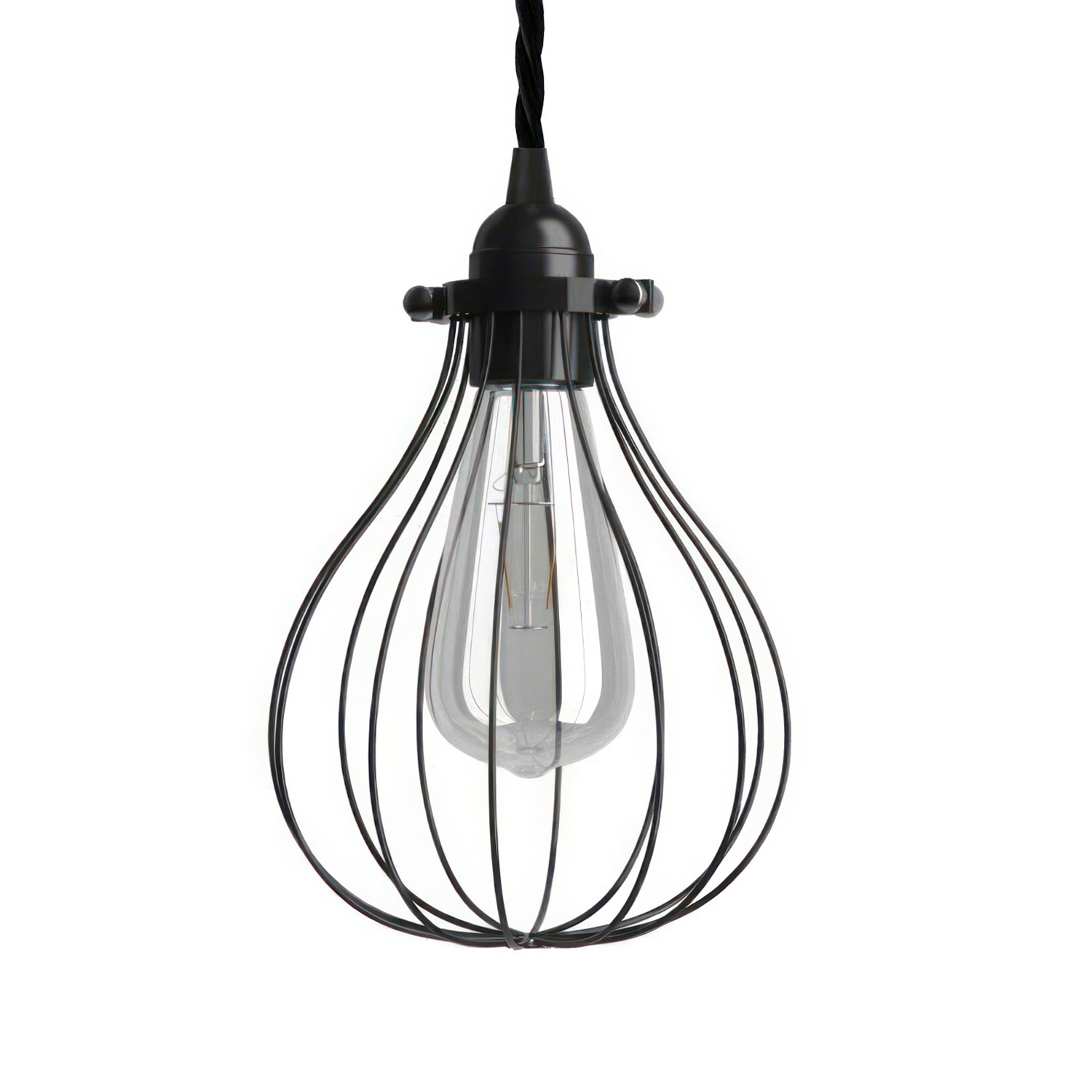 Hängelampe Creative Cables Textile Drop Led Dimmbar Schwarz