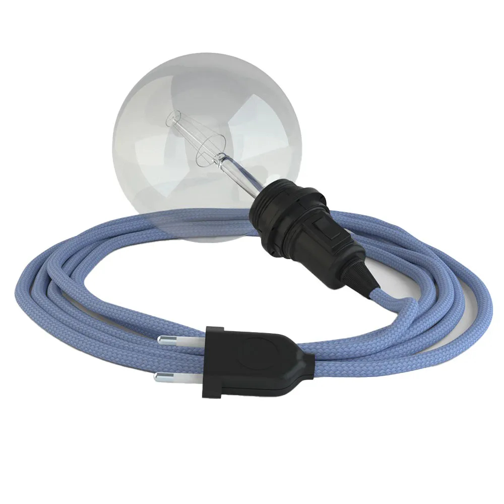 Hängelampe Creative Cables Rm07 Seilkabel Seide Lila 5m
